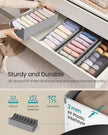 Set of Foldable Drawer Organisers – Fabric – Dove Grey – Includes Dividers
