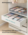 Set of Foldable Drawer Organisers – Fabric – Dove Grey – Includes Dividers