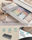 Set of Foldable Drawer Organisers – Fabric – Dove Grey – Includes Dividers