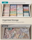 Set of Foldable Drawer Organisers – Fabric – Dove Grey – Includes Dividers