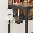 Dressing Table – Wood and Metal – Industrial Style – Tri-Fold Mirror, 3 Drawers, Hair Dryer Holder