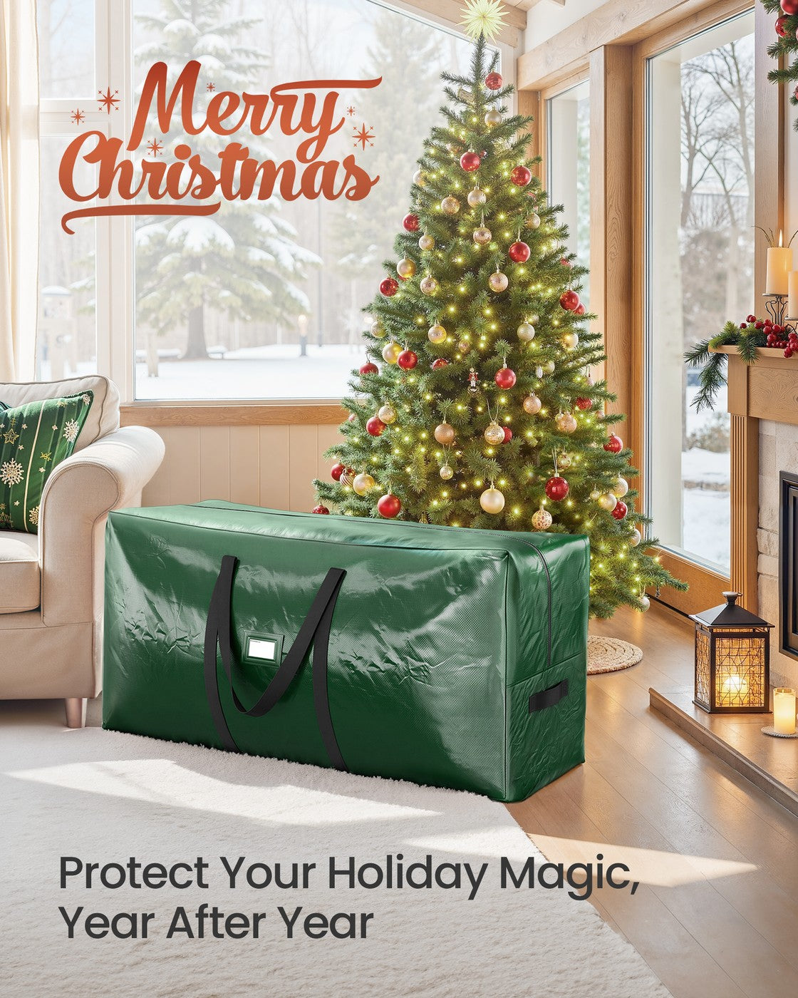 Artificial Tree Storage Bag – Tear-Resistant PE – Red – Heavy Duty with Zip and Reinforced Seams