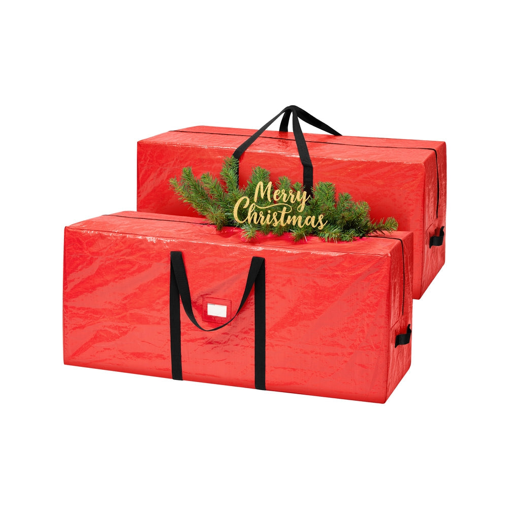 Artificial Tree Storage Bag – Tear-Resistant PE – Red – Heavy Duty with Zip and Reinforced Seams