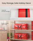 Artificial Tree Storage Bag – Tear-Resistant PE – Red – Heavy Duty with Zip and Reinforced Seams