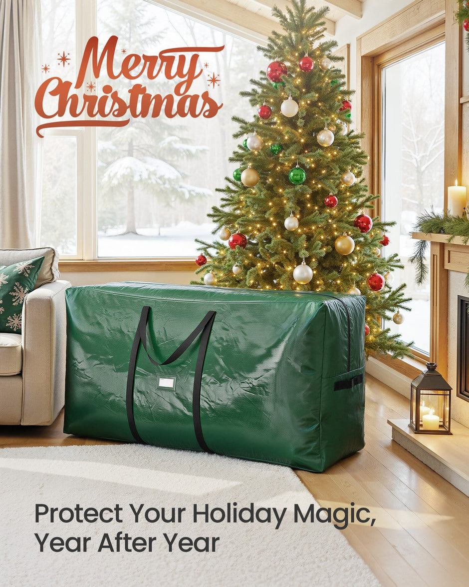 Artificial Tree Storage Bag – Tear-Resistant PE – Red – Heavy Duty with Zip and Reinforced Seams