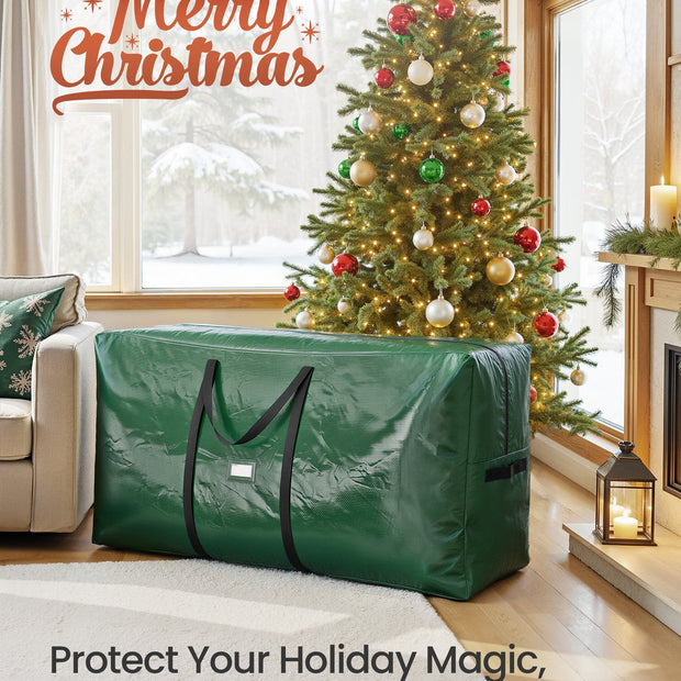 Artificial Tree Storage Bag – Tear-Resistant PE – Red – Heavy Duty with Zip and Reinforced Seams