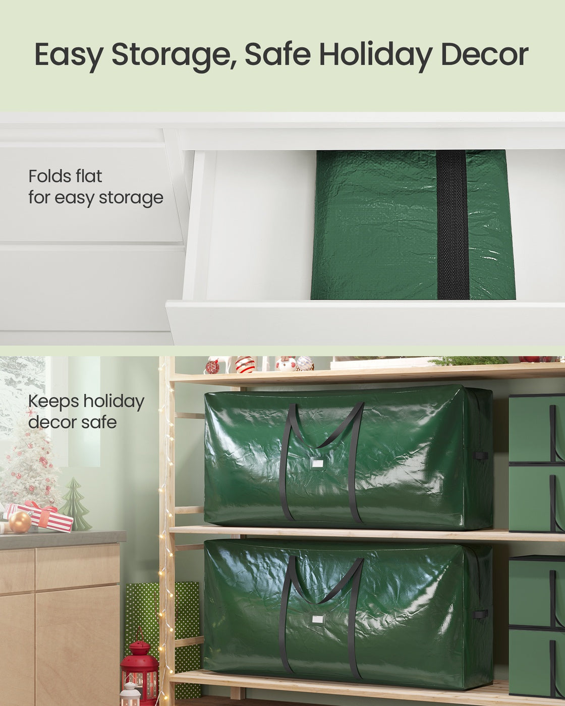 Artificial Tree Storage Bag – Tear-Resistant PE – Red – Heavy Duty with Zip and Reinforced Seams
