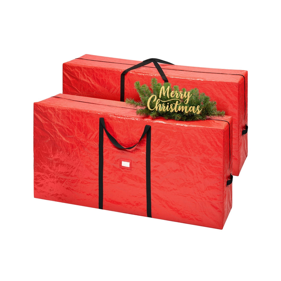 Artificial Tree Storage Bag – Tear-Resistant PE – Red – Heavy Duty with Zip and Reinforced Seams