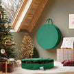 Set of 2 Wreath Storage Bags – Fabric – Green – Dustproof with Divider and Pocket