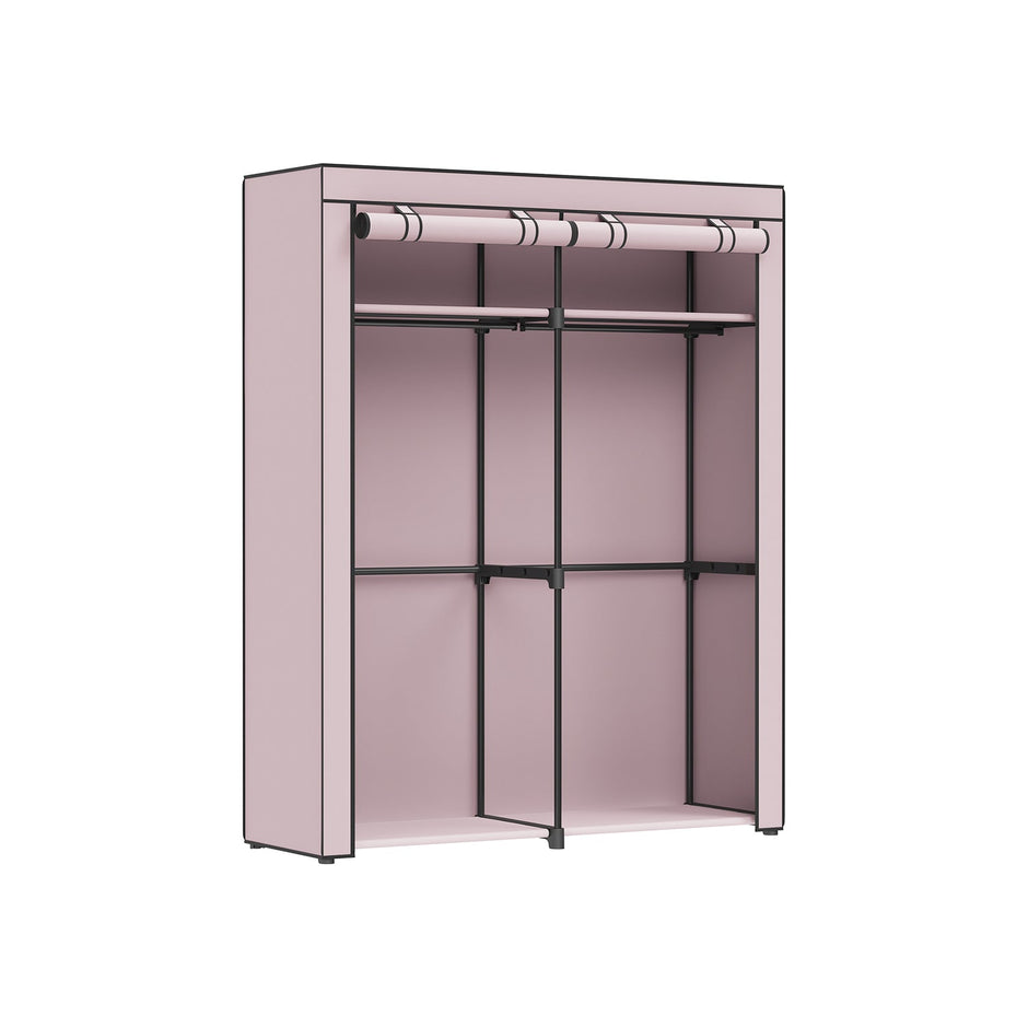 Collapsible Portable Wardrobe – Fabric – Grey – With 2 Clothes Rails