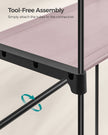 Collapsible Portable Wardrobe – Fabric – Grey – With 2 Clothes Rails