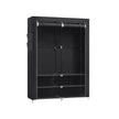 Portable Wardrobe – Fabric – Black – Large Capacity with 2 Hanging Rails and Shelves