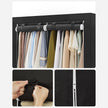 Portable Wardrobe – Fabric – Black – Large Capacity with 2 Hanging Rails and Shelves