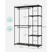 Foldable Wardrobe – Fabric – Black – Freestanding with Clothes Rails