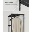Foldable Wardrobe – Fabric – Black – Freestanding with Clothes Rails