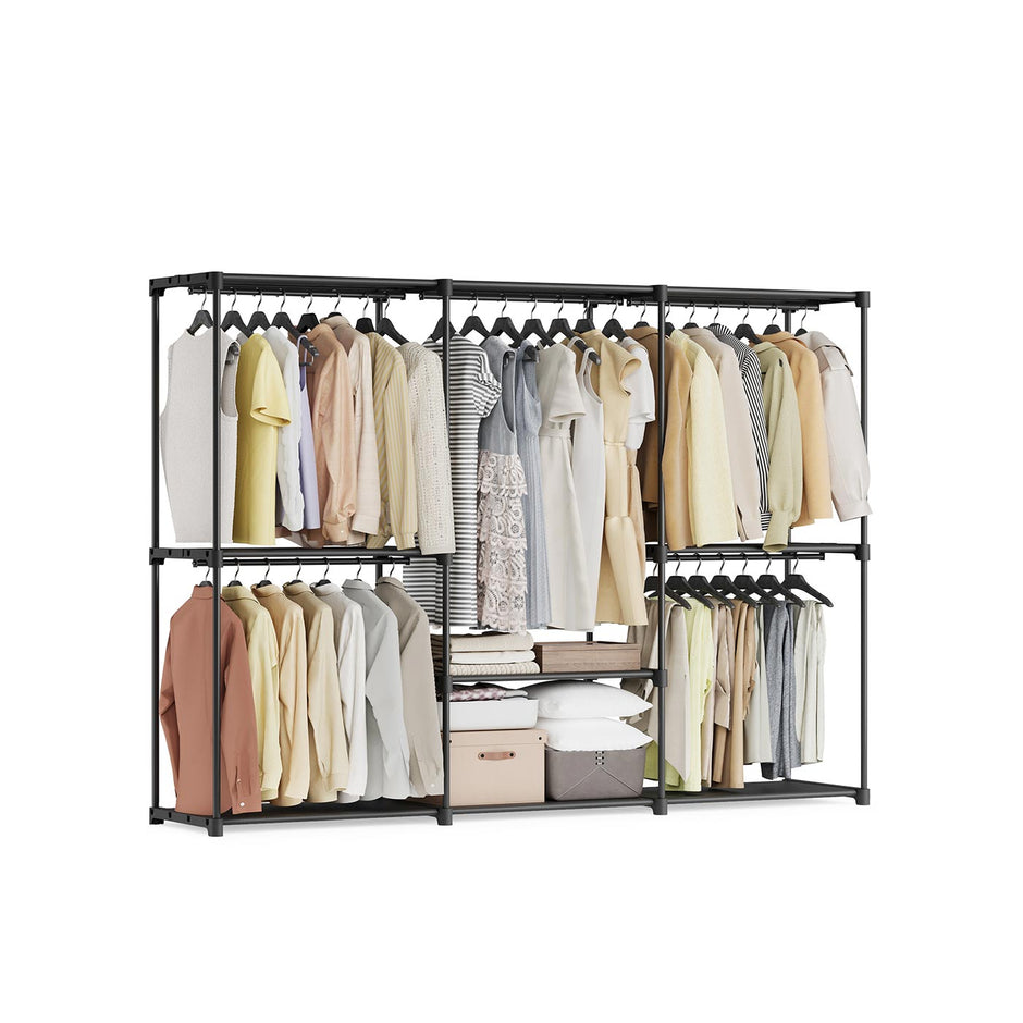 Portable Closet – Fabric – Ink Black – Freestanding Wardrobe with Clothes Rails