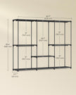 Portable Closet – Fabric – Ink Black – Freestanding Wardrobe with Clothes Rails