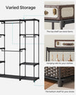 Portable Clothes Wardrobe – Fabric – Ink Black – Large Capacity with Compartments