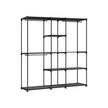 Portable Open Wardrobe – Fabric – Black – Freestanding with Clothes Rails and Shelves