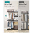 Portable Open Wardrobe – Fabric – Black – Freestanding with Clothes Rails and Shelves