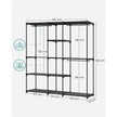 Portable Open Wardrobe – Fabric – Black – Freestanding with Clothes Rails and Shelves