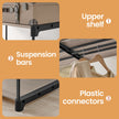 Portable Open Wardrobe – Metal and Fabric – Black – Freestanding with Clothes Rails and Shelves for Bedroom