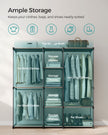 Freestanding Wardrobe – Fabric – Black – Portable Design with Clothes Rails and Shelves