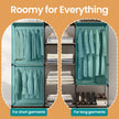 Portable Open Wardrobe – Metal and Fabric – Black – Freestanding with Clothes Rails and Shelves for Bedroom
