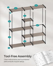 Freestanding Wardrobe – Fabric – Black – Portable Design with Clothes Rails and Shelves