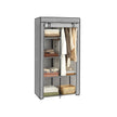 Portable Closet – Metal Frame & Non-Woven Fabric – Grey – 6 Shelves & 2 Hanging Rails