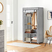 Portable Closet – Metal Frame & Non-Woven Fabric – Grey – 6 Shelves & 2 Hanging Rails