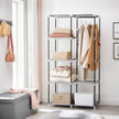 Portable Closet – Metal Frame & Non-Woven Fabric – Grey – 6 Shelves & 2 Hanging Rails