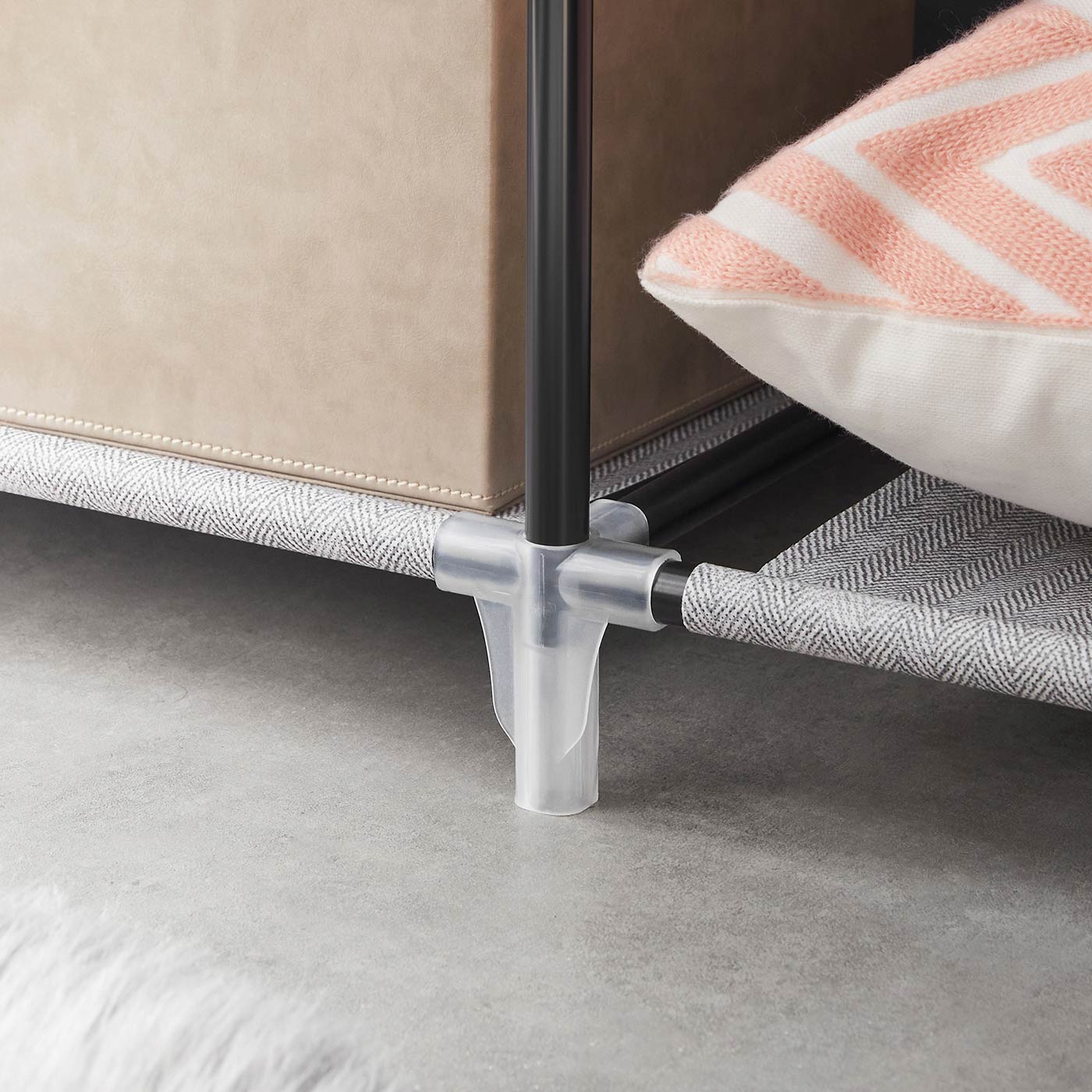 Portable Closet – Metal Frame & Non-Woven Fabric – Grey – 6 Shelves & 2 Hanging Rails
