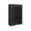 Portable Wardrobe – Non-Woven Fabric – Black – 6 Shelves and 1 Hanging Rail