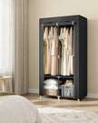 Portable Closet – Fabric – Ink Black – Large Capacity with 3 Hanging Rails and Shelves