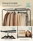 Portable Closet – Fabric – Ink Black – Large Capacity with 3 Hanging Rails and Shelves