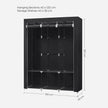 Portable Wardrobe – Fabric – Black – Large Capacity with 3 Hanging Rails and Shelves