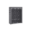 Portable Clothes Wardrobe – Fabric – Grey – Large Capacity with Cover and Multiple Storage Options