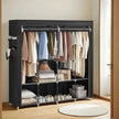 Portable Closet – Fabric – Grey – 4 Hanging Rods, Shelves, and Cover