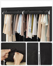 Portable Clothes Wardrobe – Fabric – Grey – Large Capacity with Shelves and Pockets
