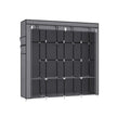 Portable Clothes Wardrobe – Fabric – Grey – Large Capacity with 4 Hanging Rails and Shelves