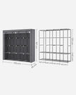 Portable Clothes Wardrobe – Fabric – Grey – Large Capacity with 4 Hanging Rails and Shelves