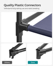 Portable Closet – Fabric – Dark Blue – Large Capacity with 4 Hanging Rails and Shelves