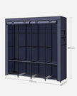 Portable Closet – Fabric – Dark Blue – Large Capacity with 4 Hanging Rails and Shelves