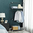Portable Closet – Canvas – Grey – Includes Hanging Rail and Storage Shelves