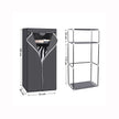 Portable Closet – Canvas – Grey – Includes Hanging Rail and Storage Shelves