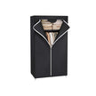 Canvas Hanging Rail Wardrobe – Fabric – Black – Includes Shelves and Storage Space
