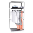 Canvas Hanging Rail Wardrobe – Fabric – Black – Includes Shelves and Storage Space