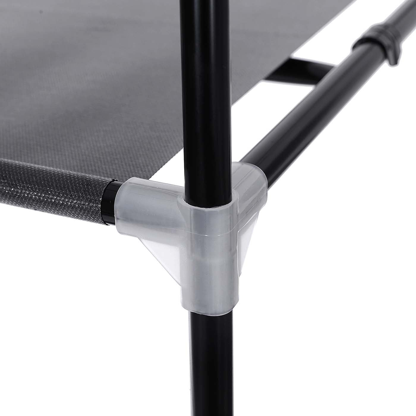 Canvas Hanging Rail Wardrobe – Fabric – Black – Includes Shelves and Storage Space