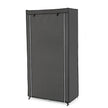 Adjustable Fabric Wardrobe – Canvas – Black – Double Hanging Rails with 7 Assembly Options